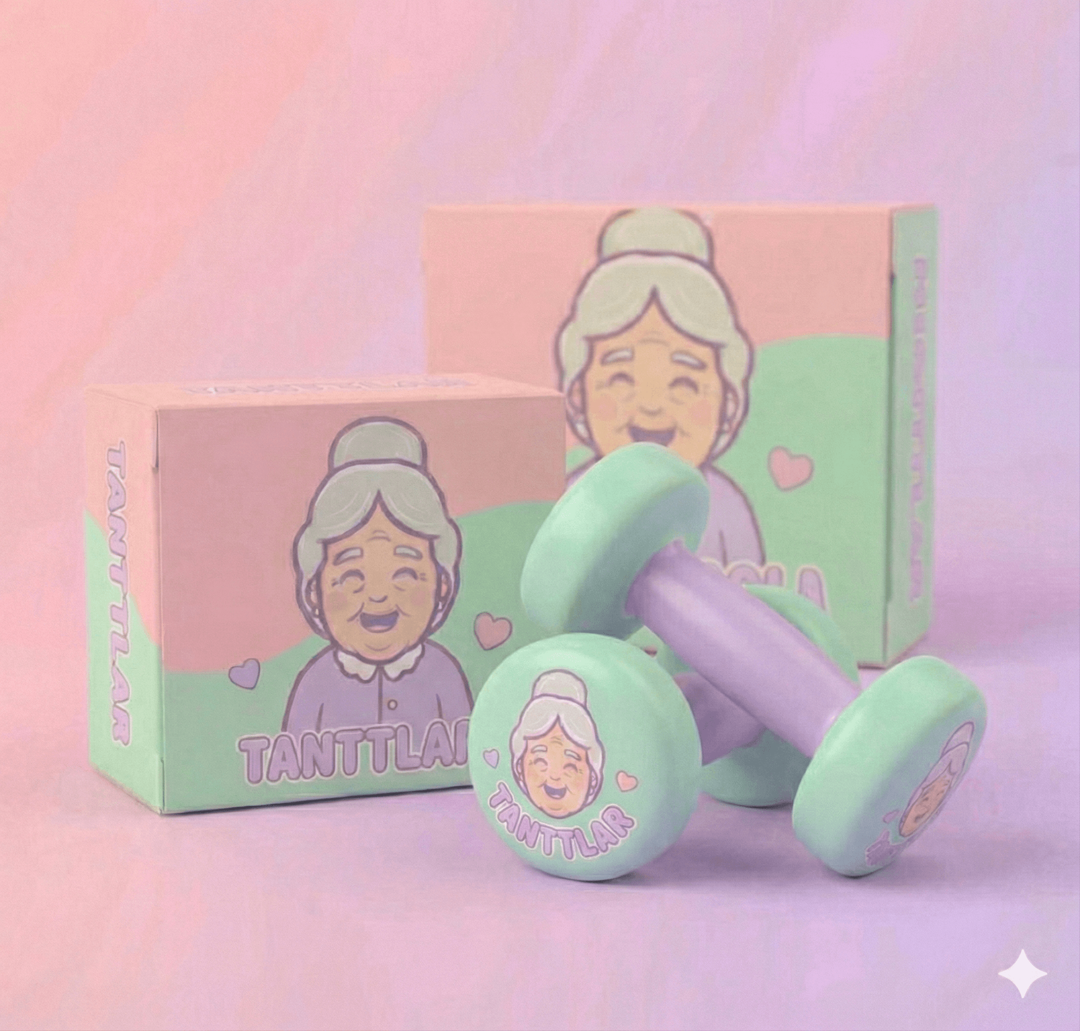 Tantlar hantlar i pastellfärger